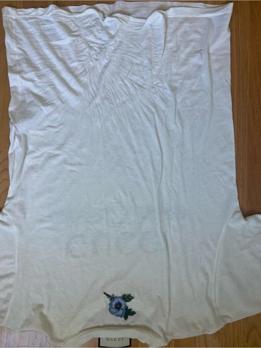 Gucci Cream Sweatshirt with Blue Floral Embroidery